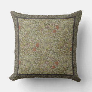 Coussin D'extérieur Modèle de branche de saule et de lis doré de Willi
