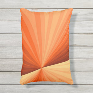 Coussin D'extérieur Moderne Abstrait Orange Rouge Vanille Graphique Fr