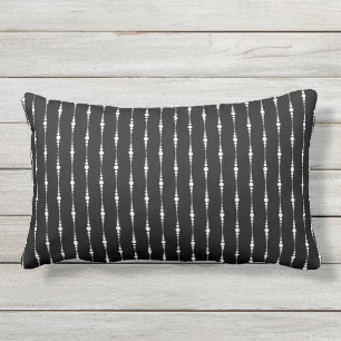 Coussin D'extérieur Moderne bandes verticales perlées noir et blanc po