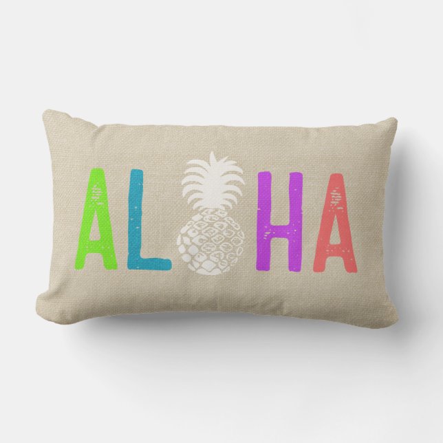 Coussin D'extérieur Momona Pineapple Aloha Hawaiian Tropical Multi (Recto)