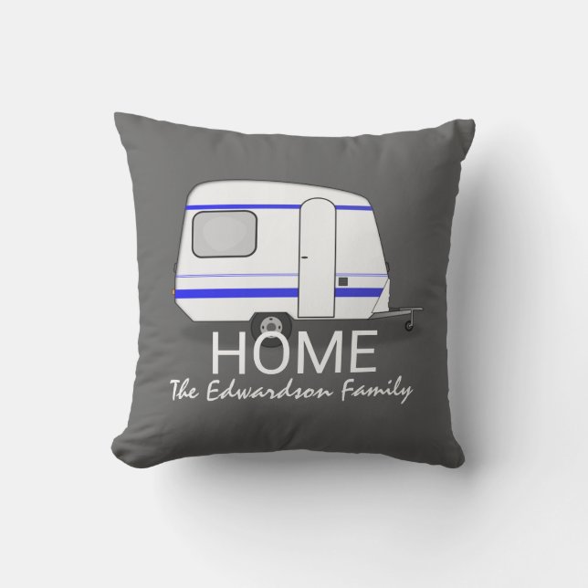 Coussin D'extérieur Monogramme de famille de maison de caravane de (Recto)