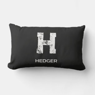 COUSSIN D'EXTÉRIEUR MONOGRAMME DE NOM À UNE LETTRE BLANC MINIMALISTE N