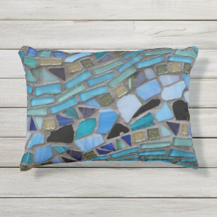Coussin D'extérieur Mosaïque de verre bleu de la mer
