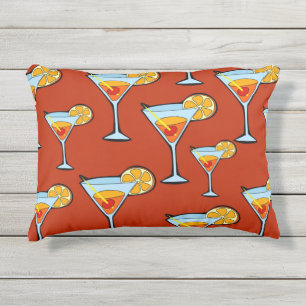Coussin D'extérieur Motif à cocktails Dark Orange Martini