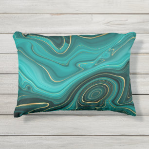 Coussin D'extérieur Motif Abstrait Glam Turquoise de luxe