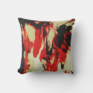 Coussin D'extérieur Motif Abstrait rouge jaune rouge de couleur vive