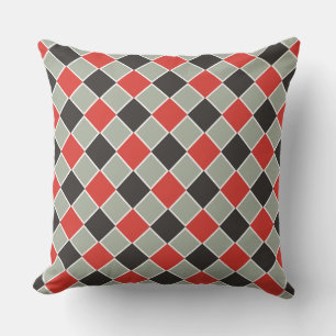 Coussin D'extérieur Motif carré - noir rouge blanc + votre arrière - p