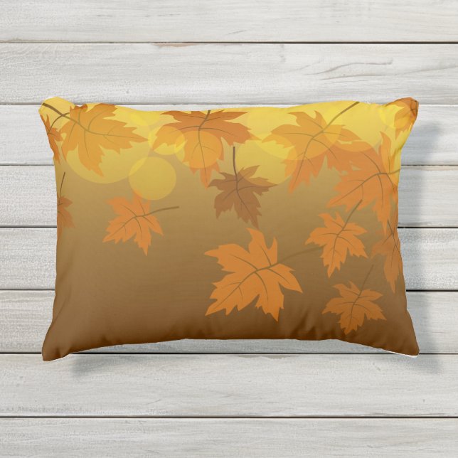 Coussin D'extérieur Motif d'automne avec feuilles d'érable en chute et (Devant)