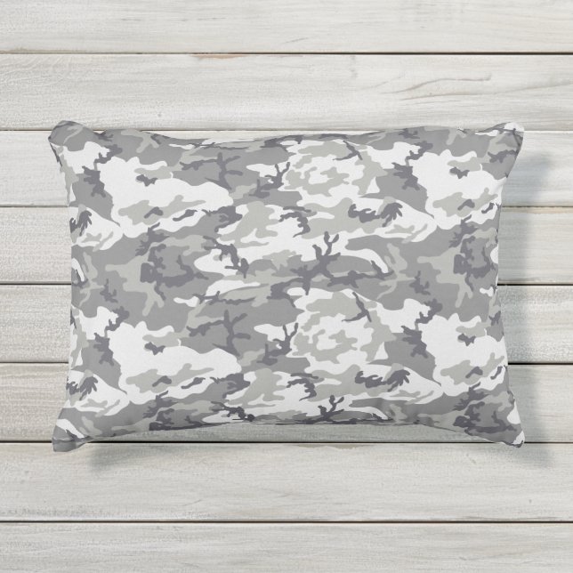 Coussin D'extérieur Motif de camouflage gris (Devant)