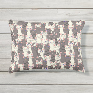 Coussin D'extérieur Motif de chats blancs et gris