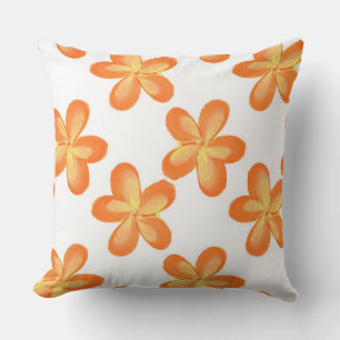 Coussin D'extérieur Motif de fleur jaune-orange