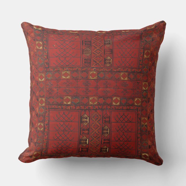 Coussin D'extérieur Motif de tapis rouge de Turkestani (Recto)