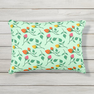 Coussin D'extérieur Motif floral avec fleurs roses colorées