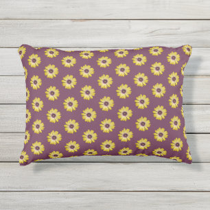 Coussin D'extérieur Motif floral de Marguerite Africaine jaune sur fon