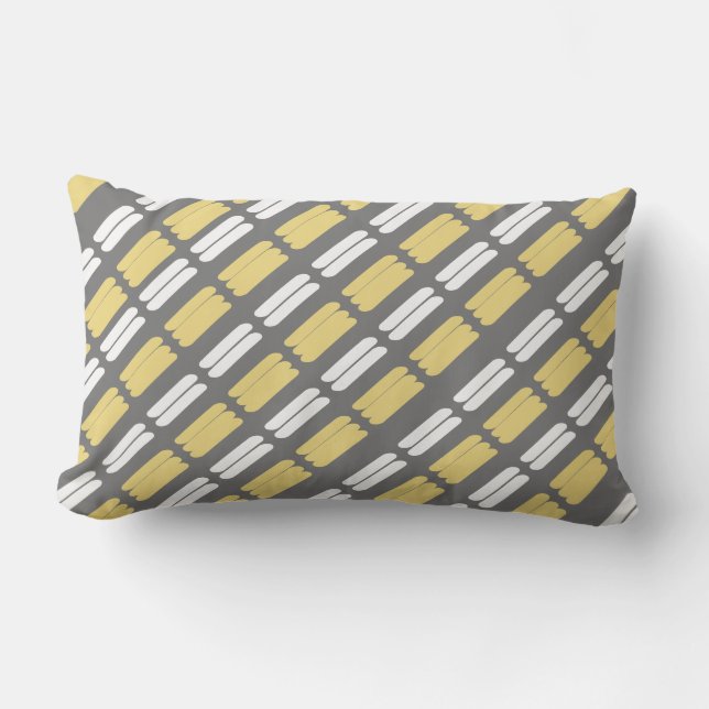 Coussin D'extérieur Motif géométrique Abstrait jaune et gris (Recto)