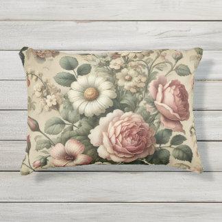 Coussin D'extérieur Motif Répétitif Floral Vintage