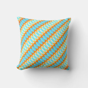 Coussin D'extérieur Motif turquoise bleu orange jaune coloré
