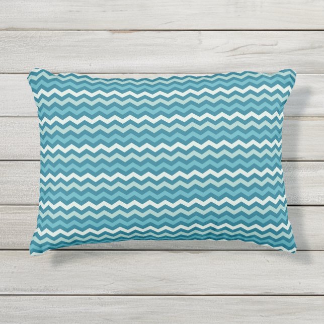 Coussin D'extérieur Motif turquoise de Chevron (1) (Devant)