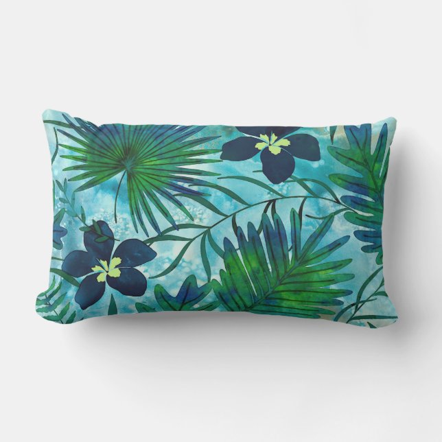 Coussin D'extérieur Nalani Hawaiian Tropical Garden Reversible (Recto)