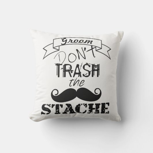 Coussin D'extérieur Ne pas jeter la pierre Mustache Retro Hipster Groo (Recto)