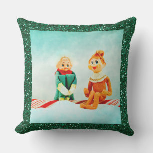 Coussin D'extérieur Noël Elf Première Date avec cadre de Parties scint