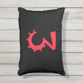 Coussin D'extérieur Noir et rouge rayonnant "3" Design (Devant (Vertical))