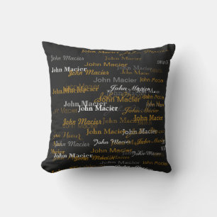 Coussin D'extérieur nom personnalisé, cool et typographie moderne