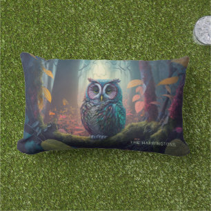 Coussin D'extérieur Nom personnalisé Owl Forest