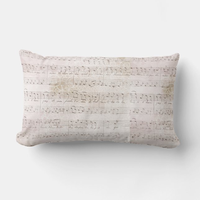 Coussin D'extérieur Notation musicale vintage (Recto)