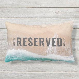 Coussin D'extérieur Offre de plage océanique été drôle typographie