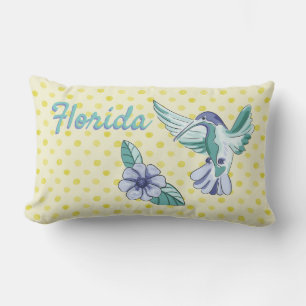 Coussin D'extérieur Oiseau Et Fleur Jaune Pois Floride