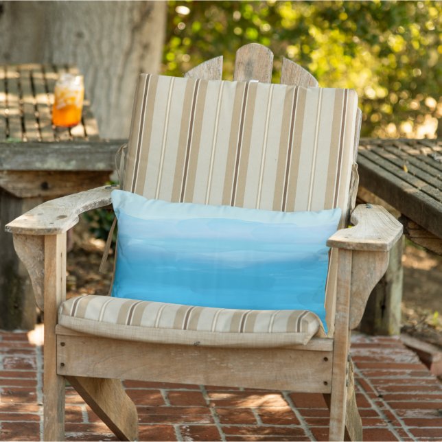 Coussin D'extérieur Ombre Beach Blues Abstrait (Chaise)
