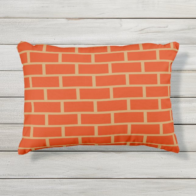 Coussin D'extérieur Orange et bronzé (Devant)