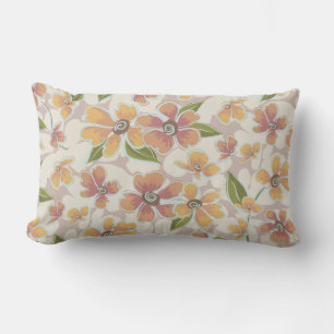 Coussin D'extérieur Orange rose Tropical Retro Floral