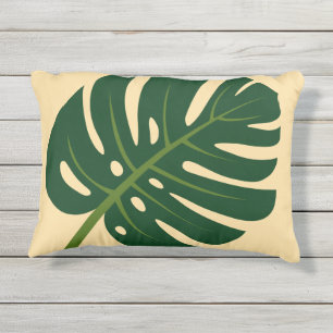 Coussin D'extérieur oreiller extérieur feuille de palmier Monstera pou