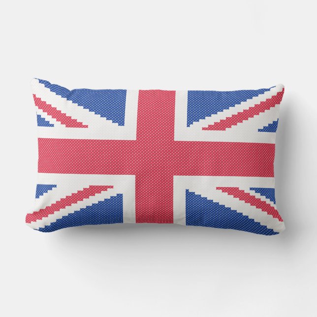 Coussin D'extérieur Original cross-stitch design Union Jack (Recto)