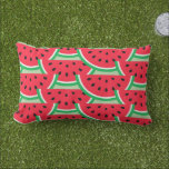 Coussin D'extérieur Outdoor Watermelon Throw Pillow<br><div class="desc">This outdoor throw pillow is shown in a cute watermelon print on a light green color background.
Customize this item or buy as is.
Licensed Image</div>