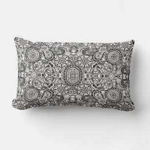 Coussin D'extérieur Paisley floral noir
