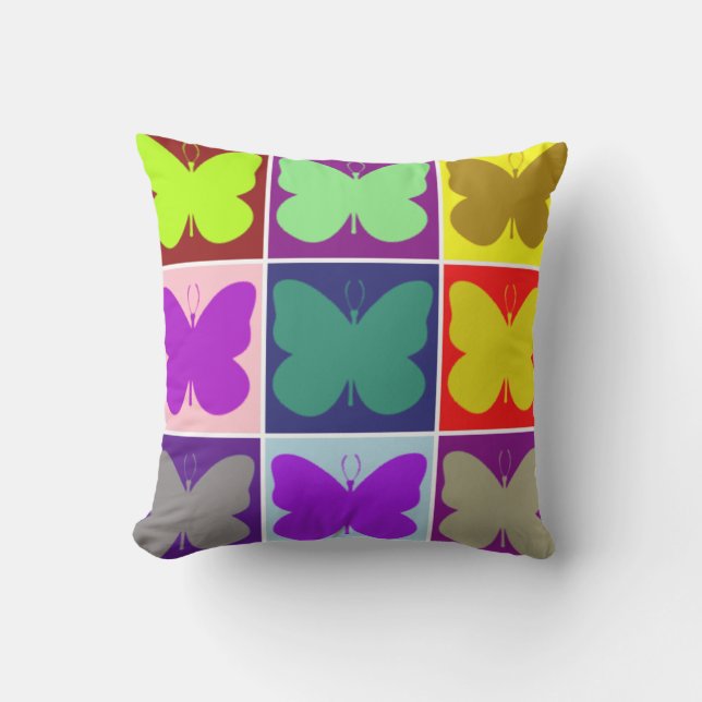 Coussin D'extérieur Papillons multicolores (Recto)