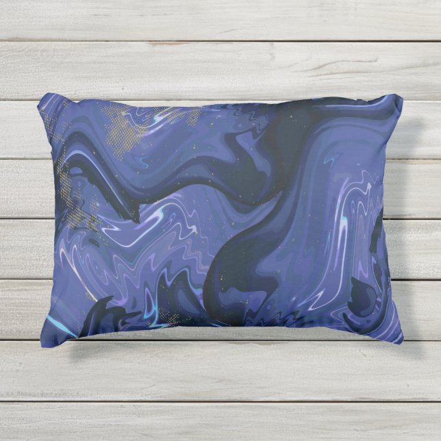 Coussin D'extérieur Parties scintillant bleue Galaxy Swirl Abstrait Mo (Devant)