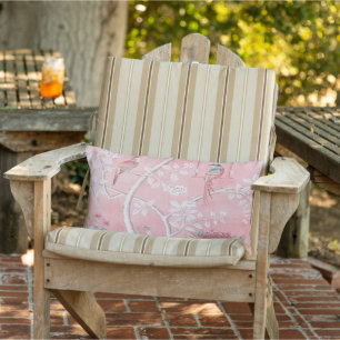 Coussin D'extérieur Patio Chinoiserie rose en extérieur
