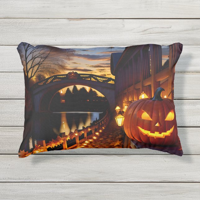 Coussin D'extérieur Paysage d'Halloween quatre (Devant)