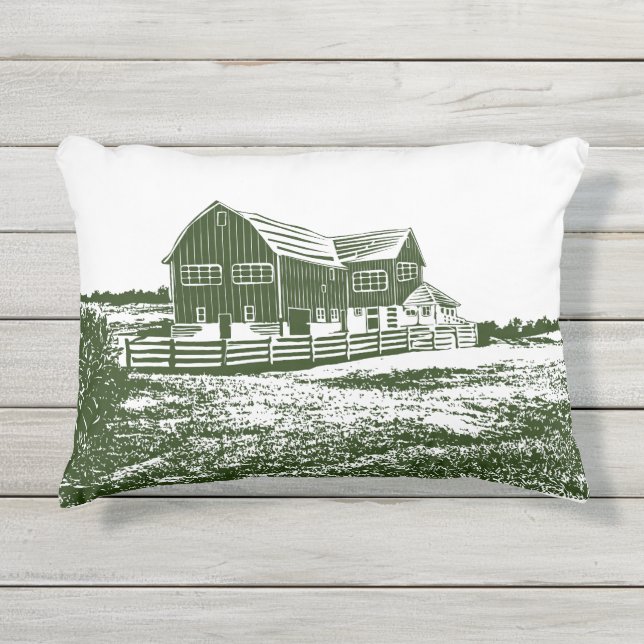 Coussin D'extérieur Paysage rural maison de ferme de style coupe (Devant)