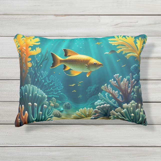 Coussin D'extérieur Paysage sous-marin Trois (Devant)