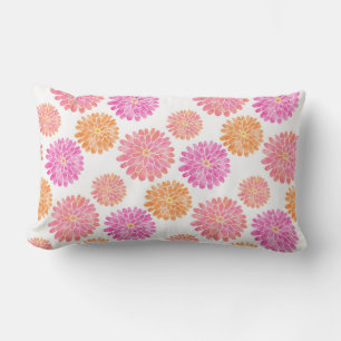 Coussin D'extérieur Peach rose orange aquarelle Zinnia Motif