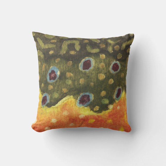 Coussin D'extérieur Pêche à l'omble de fontaine (Recto)