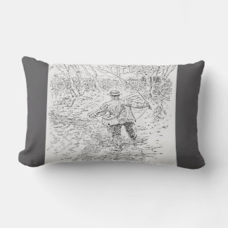 Coussin D'extérieur "Pêcheur à la mouche vintage"