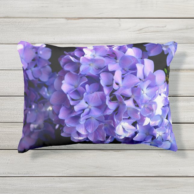 Coussin D'extérieur Périwinkel hydrangeas fleurs violettes fleurs bleu (Devant)