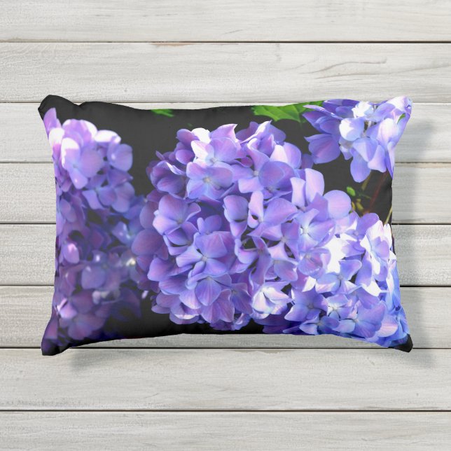 Coussin D'extérieur Périwinkel hydrangeas violet bleu fleur floral (Devant)