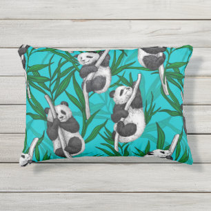 Coussin D'extérieur Petits panda turquoise